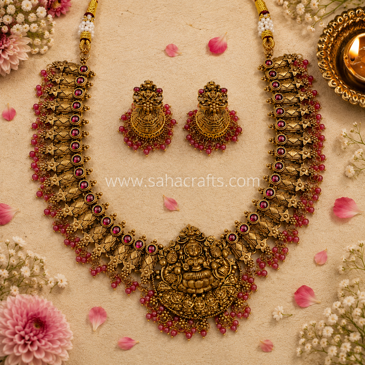 Varahlaxmi Gold Neckless Set