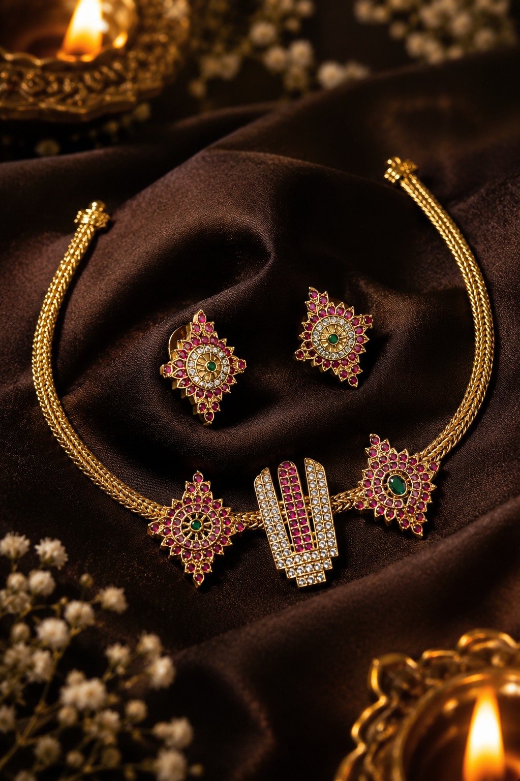 Shankh Gold Neckless Set