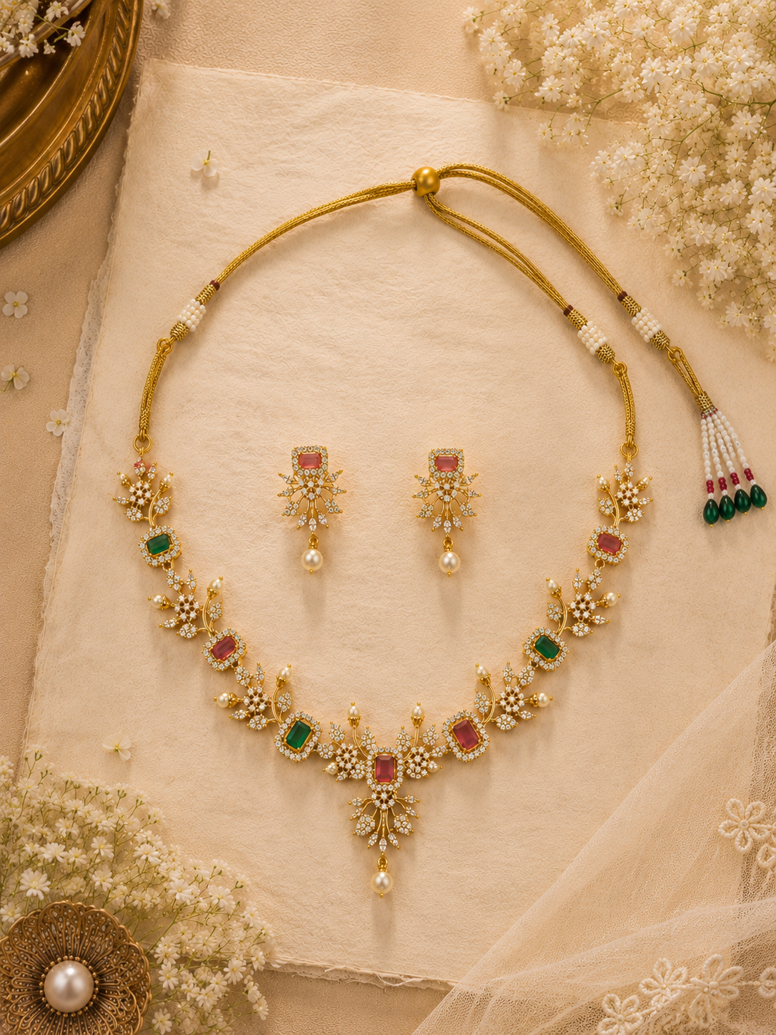 Kaashi Semi-Precious Stones Neckless Set