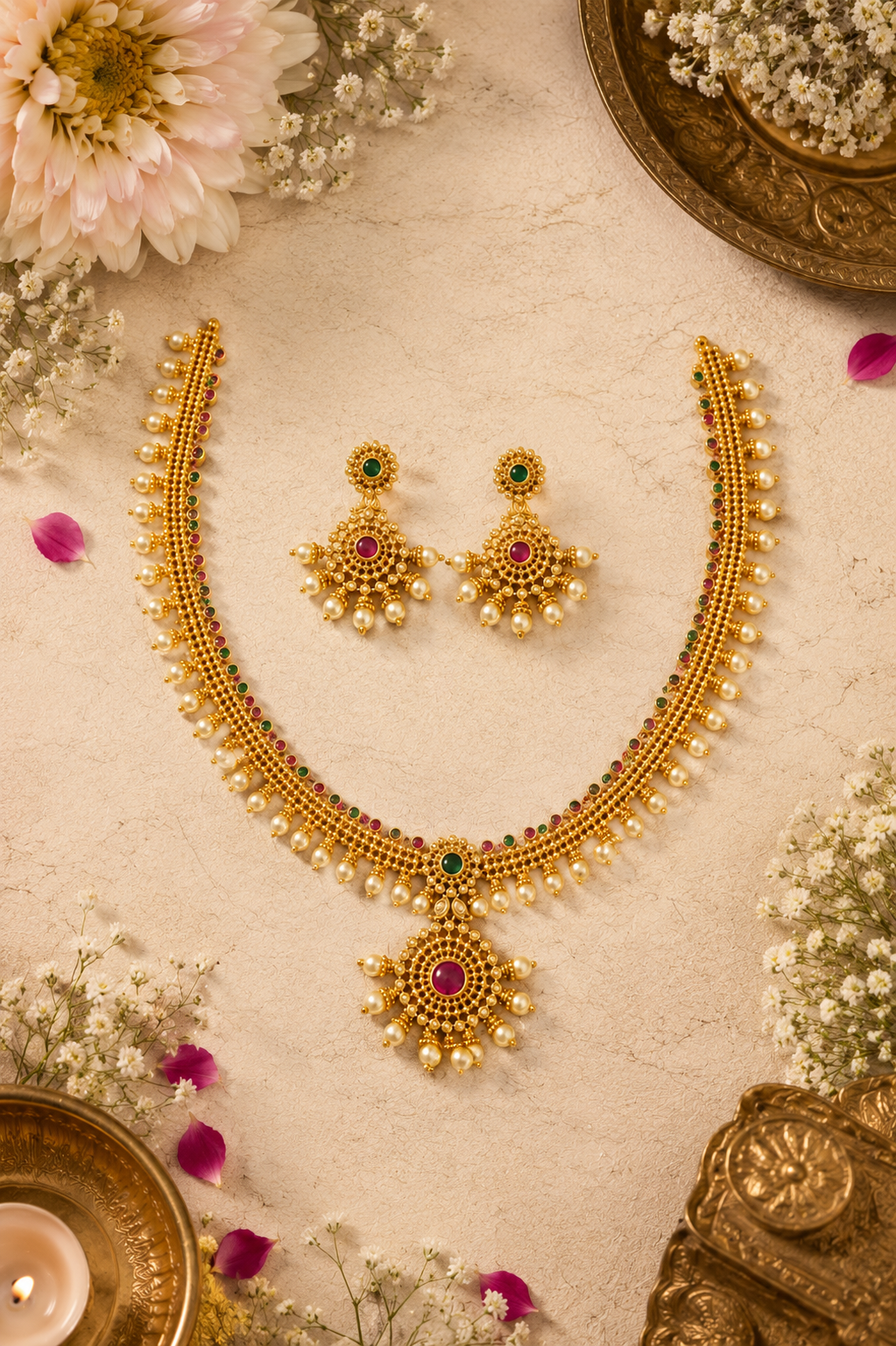 Priya Gold Neckless Set