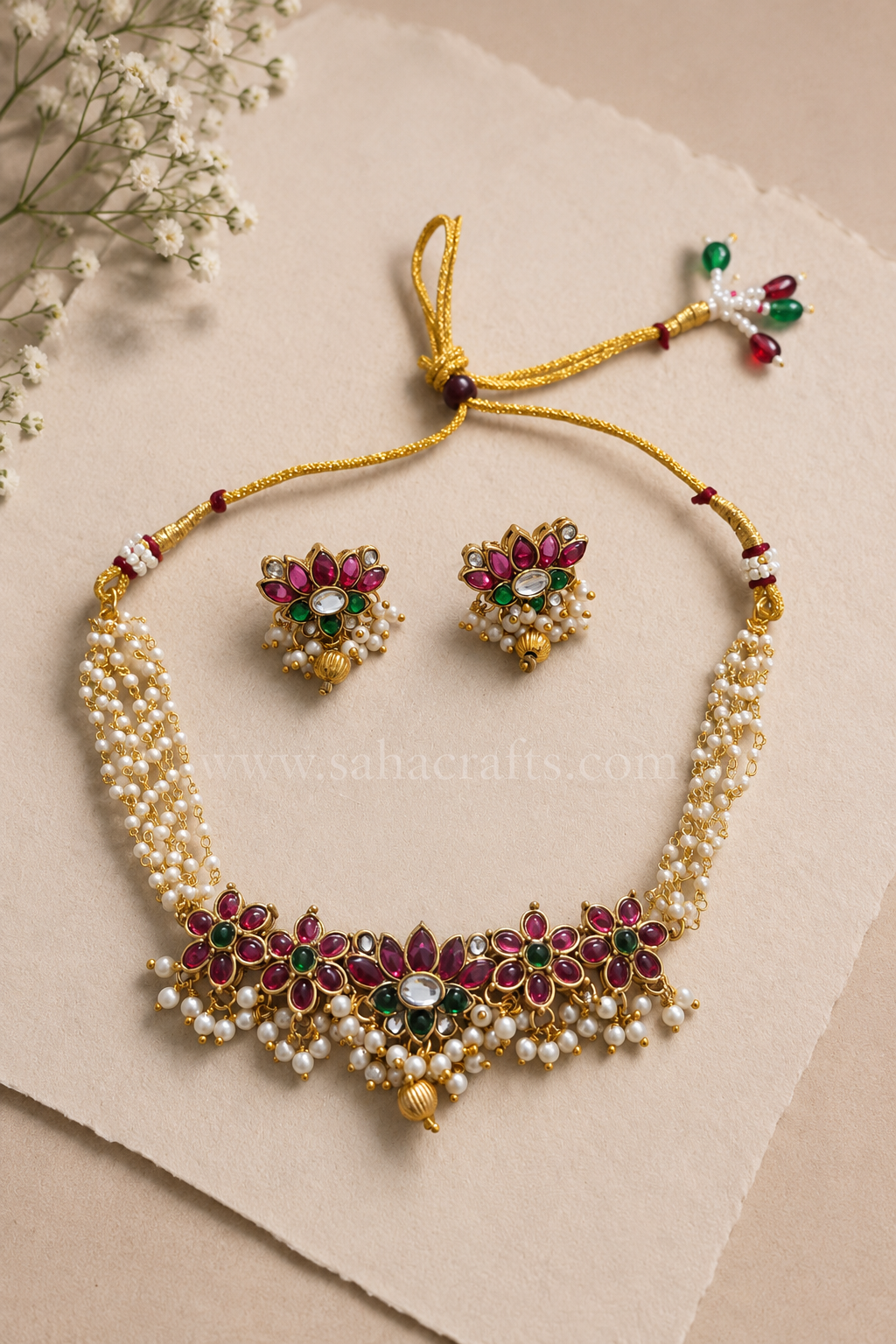 Prachi Gold Neckless Set