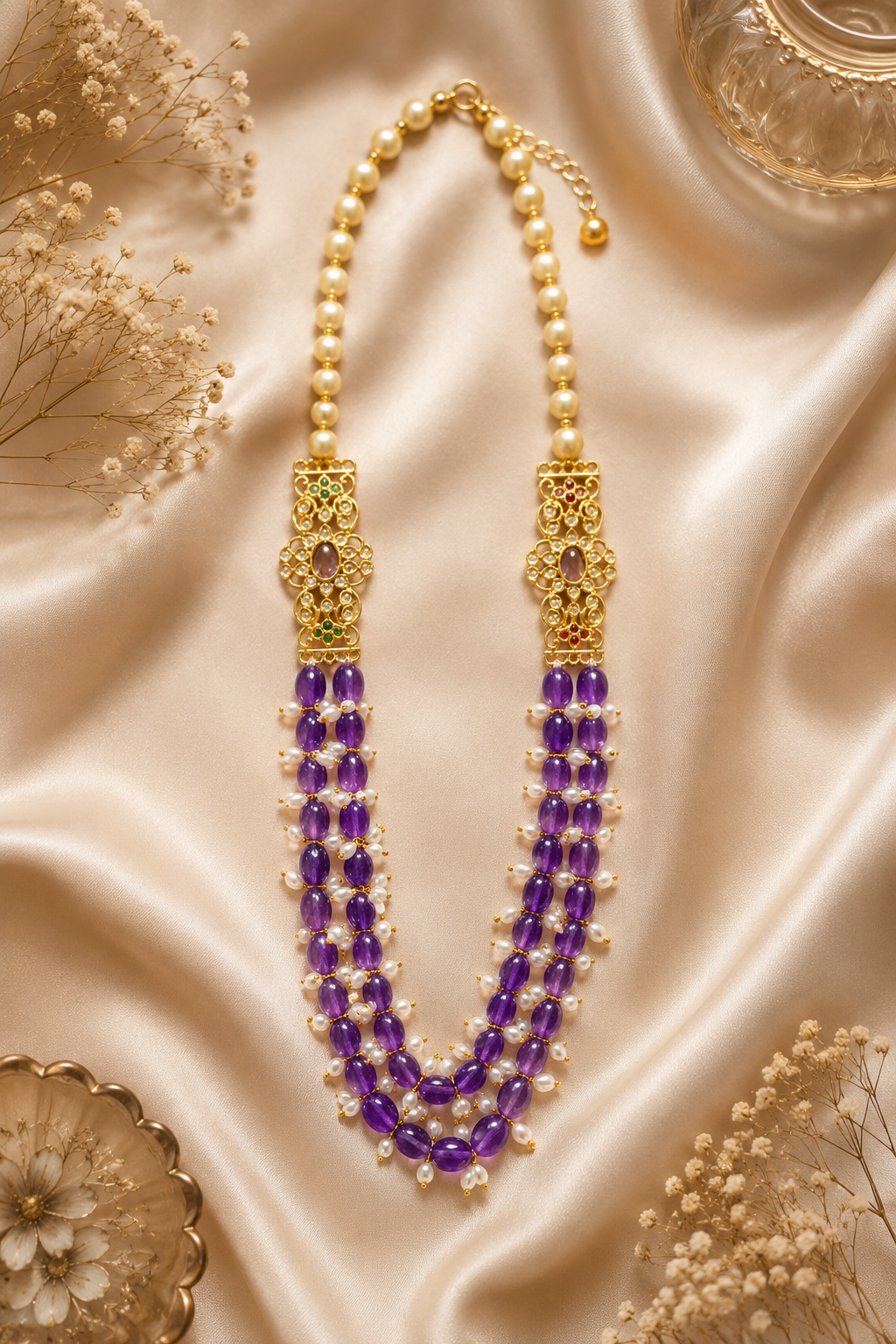 Purva Amythist Long Mala