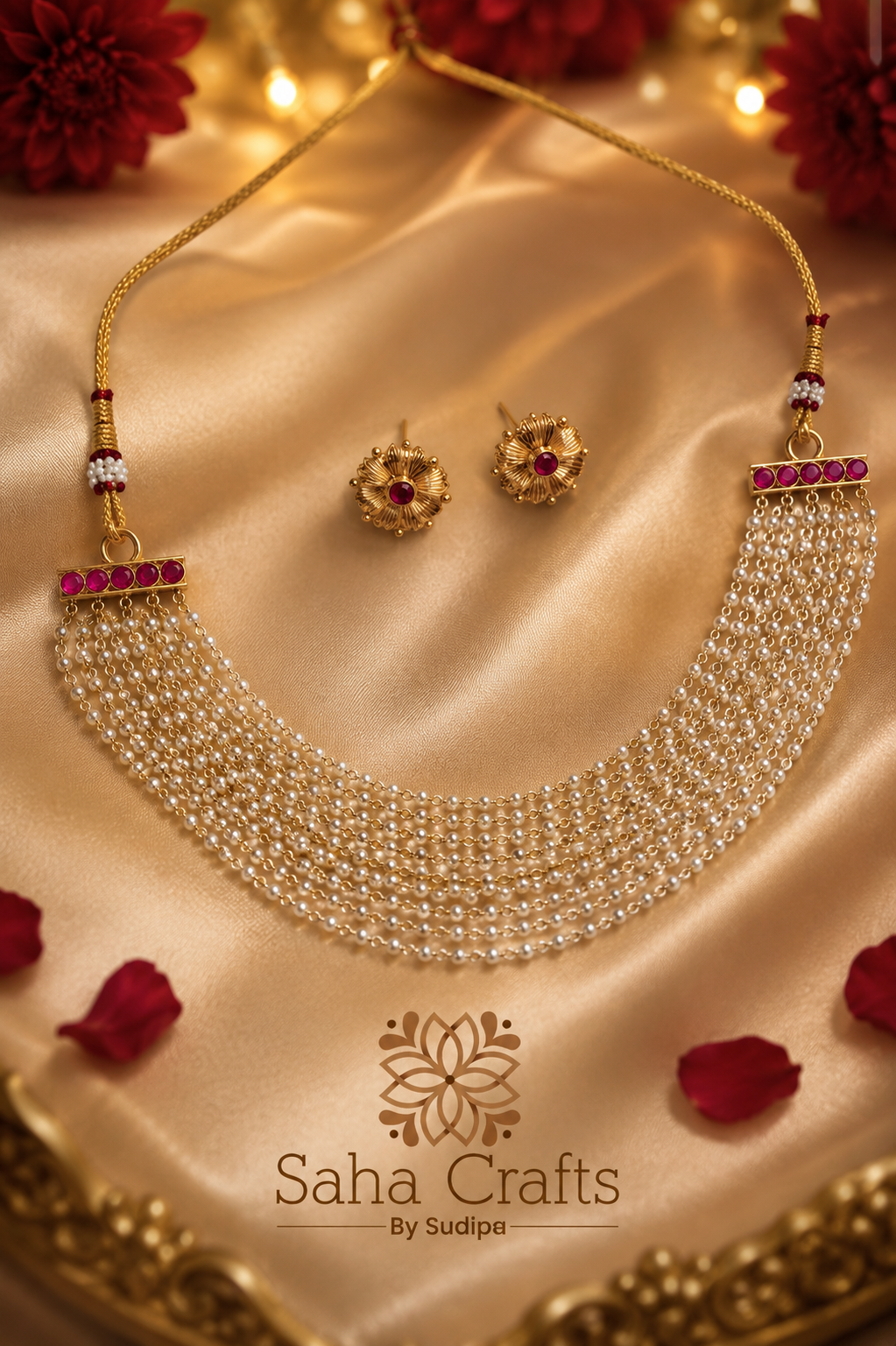 Hyderabadi Pearl Layer Neckless Set