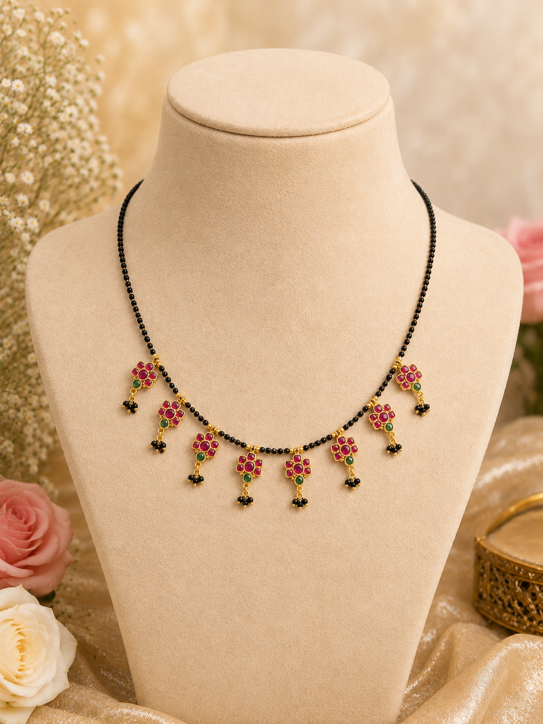 Roohi Black Diamond Neckless