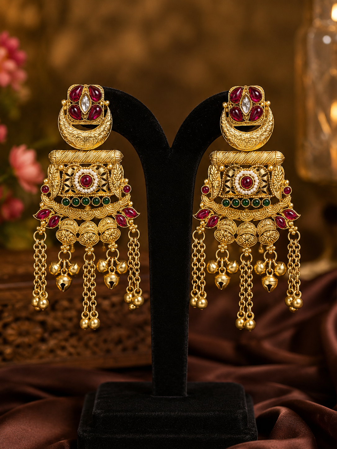 Aapsara Long Kashmiri Earrings