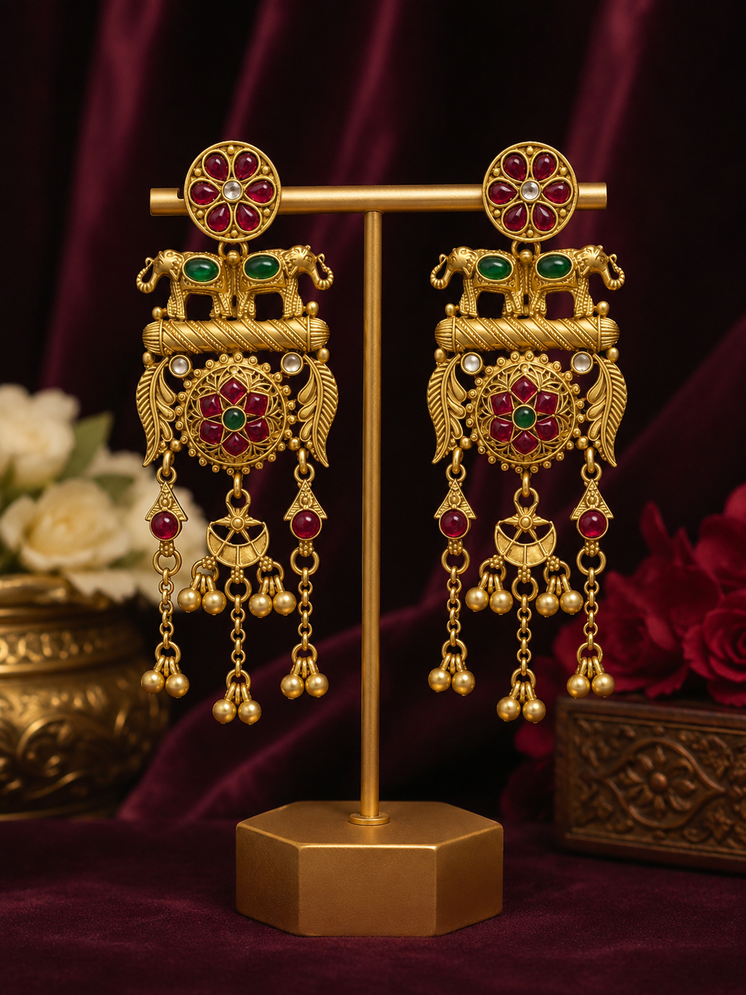 Raani Long Kashmiri Earrings