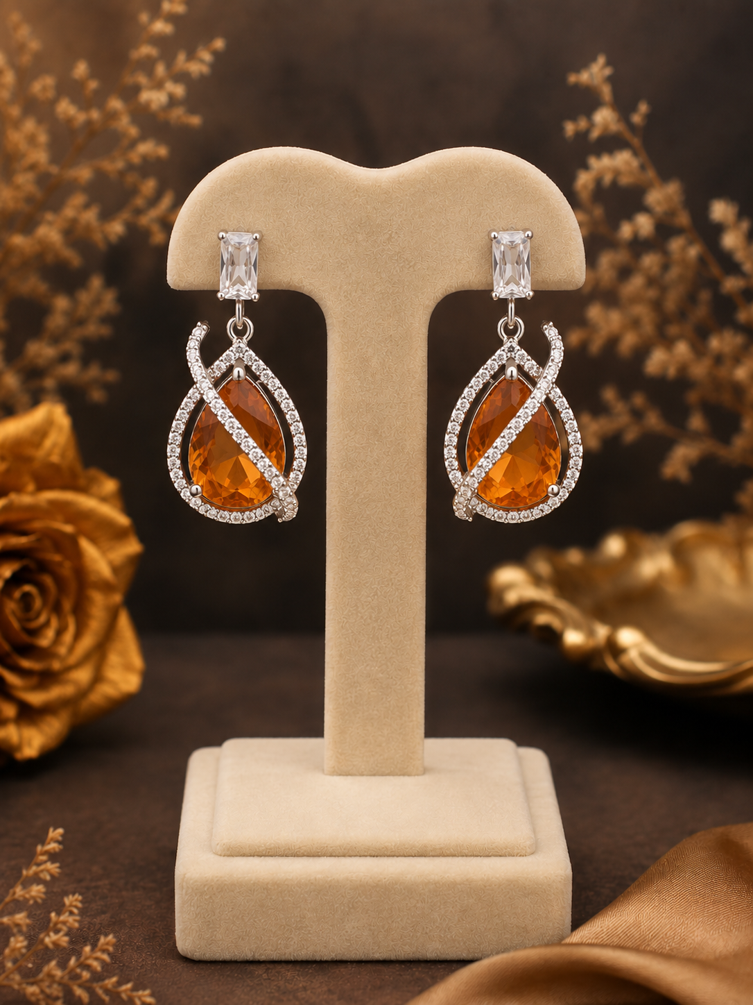Daizy Citrine & Diamond Earrings