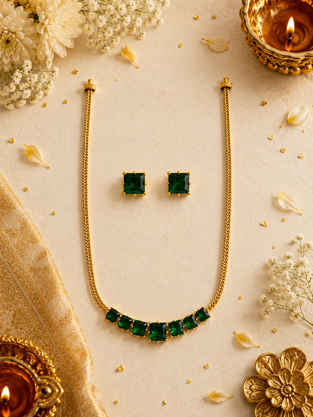 Dua Emerald Neckless Set
