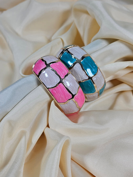 Deniz Luxury Enamel Bracelet – Openable Size 2.2–2.8 | Waterproof, Sweat-Proof, Hypoallergenic, Anti Tarnish