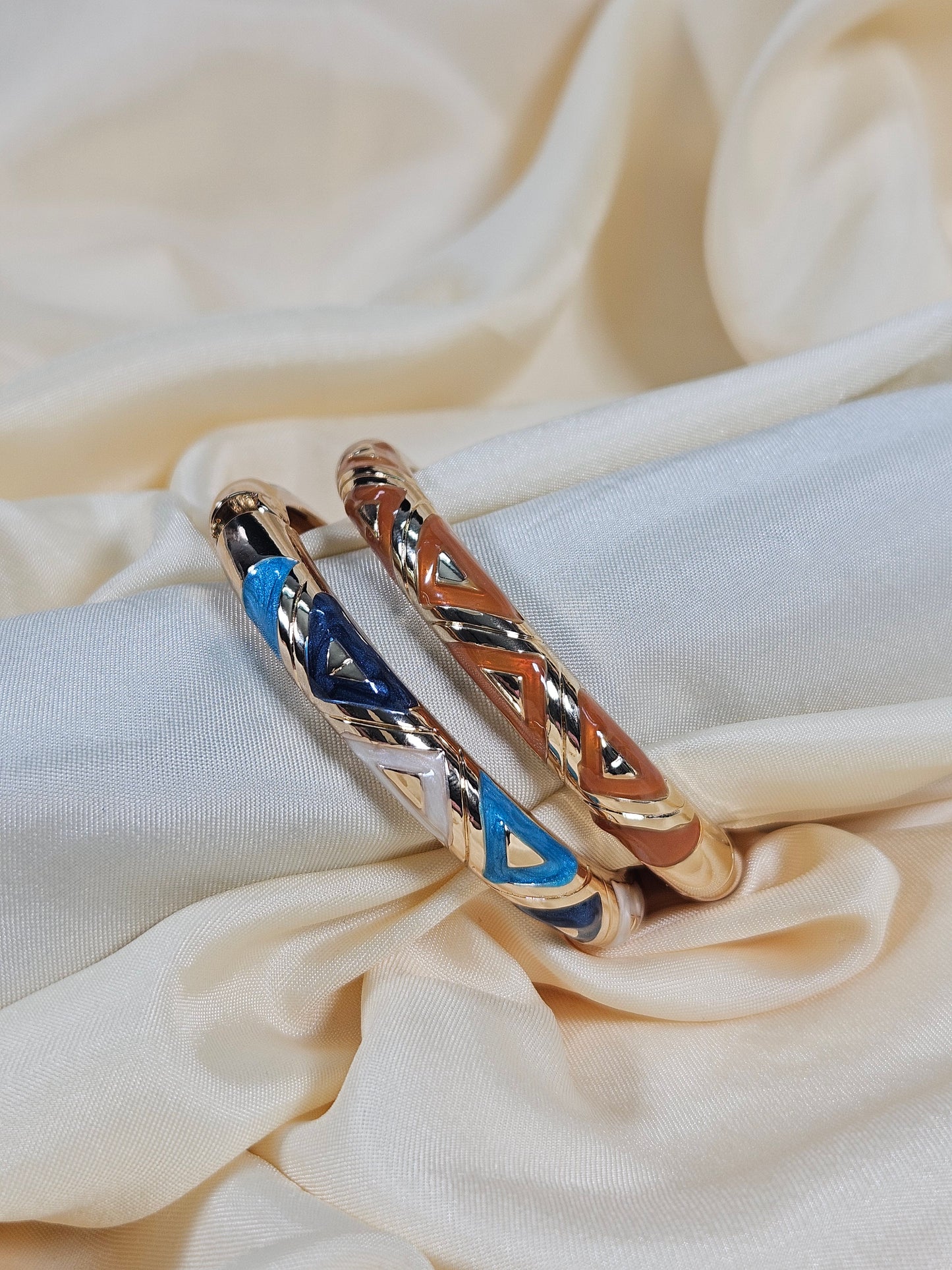 Nadia Luxury Enamel Bracelet – Openable Size 2.2–2.8 | Waterproof, Sweat-Proof, Hypoallergenic, Anti Tarnish