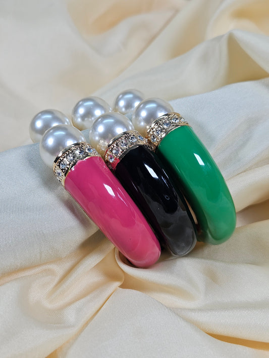 Derya Luxury Enamel Bracelet – Openable Size 2.2–2.8 | Waterproof, Sweat-Proof, Hypoallergenic, Anti Tarnish