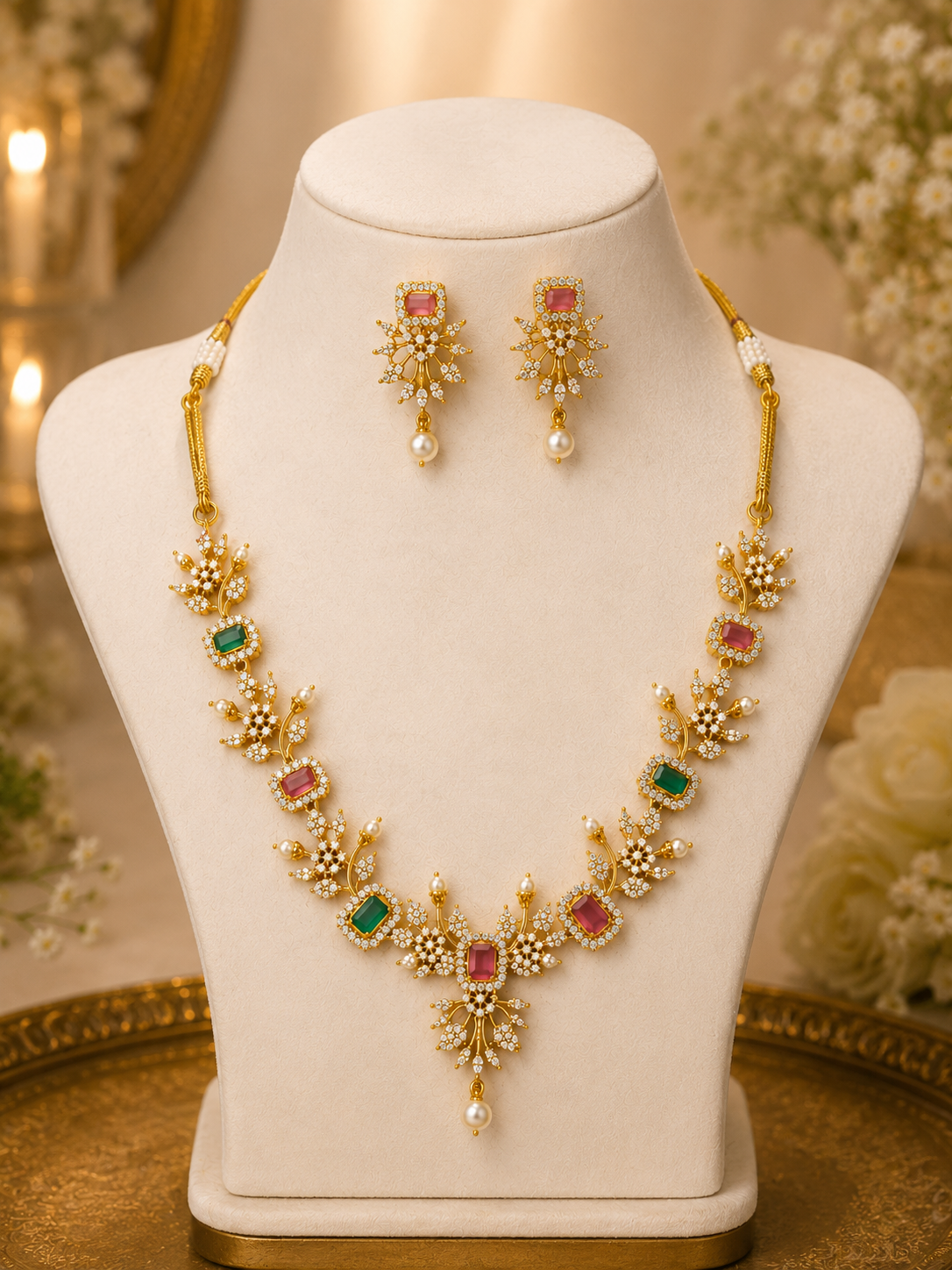 Kaashi Semi-Precious Stones Neckless Set