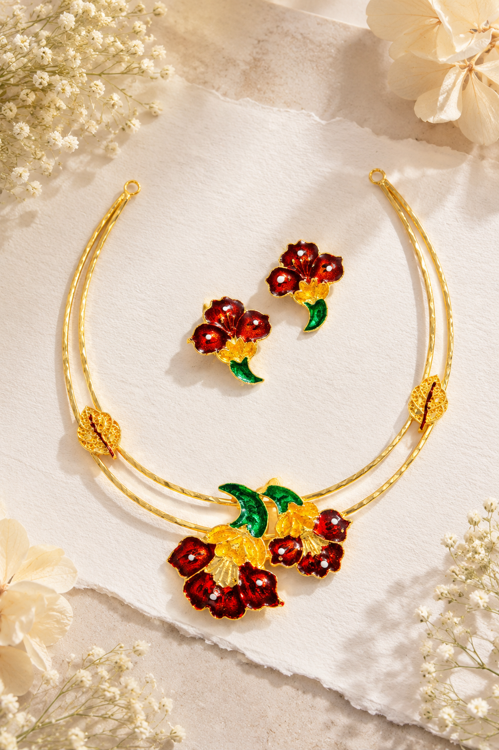 Floret Gold Necklace Set