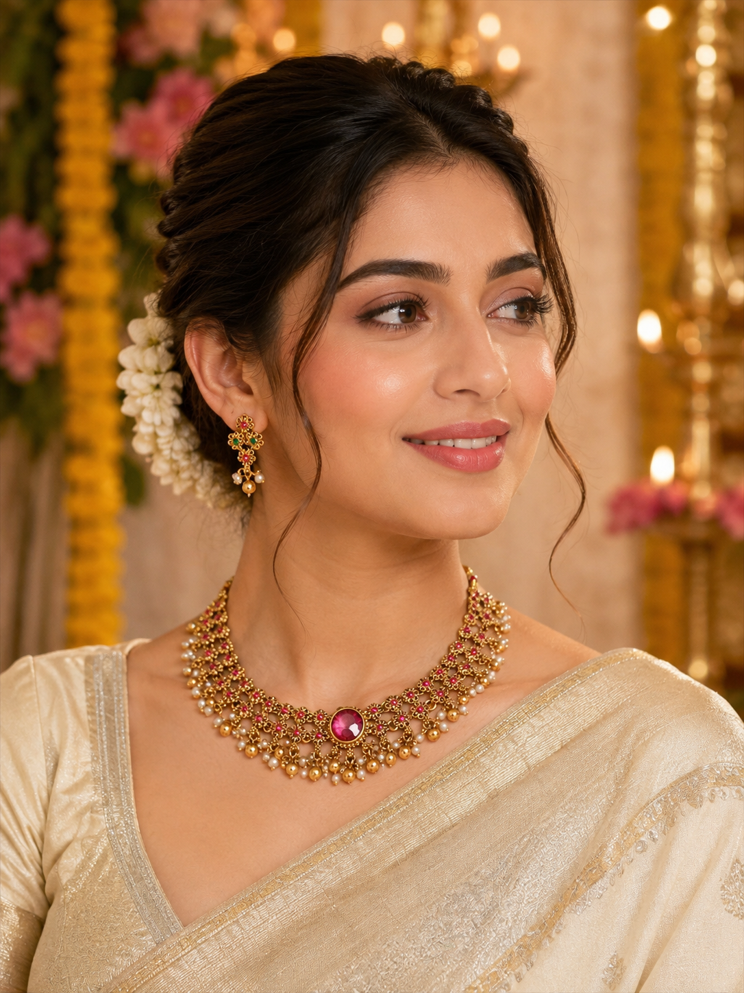 Mohita Ruby Neckless Set