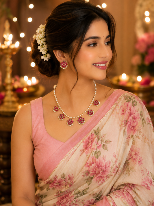 Padmini Ruby Neckless Set
