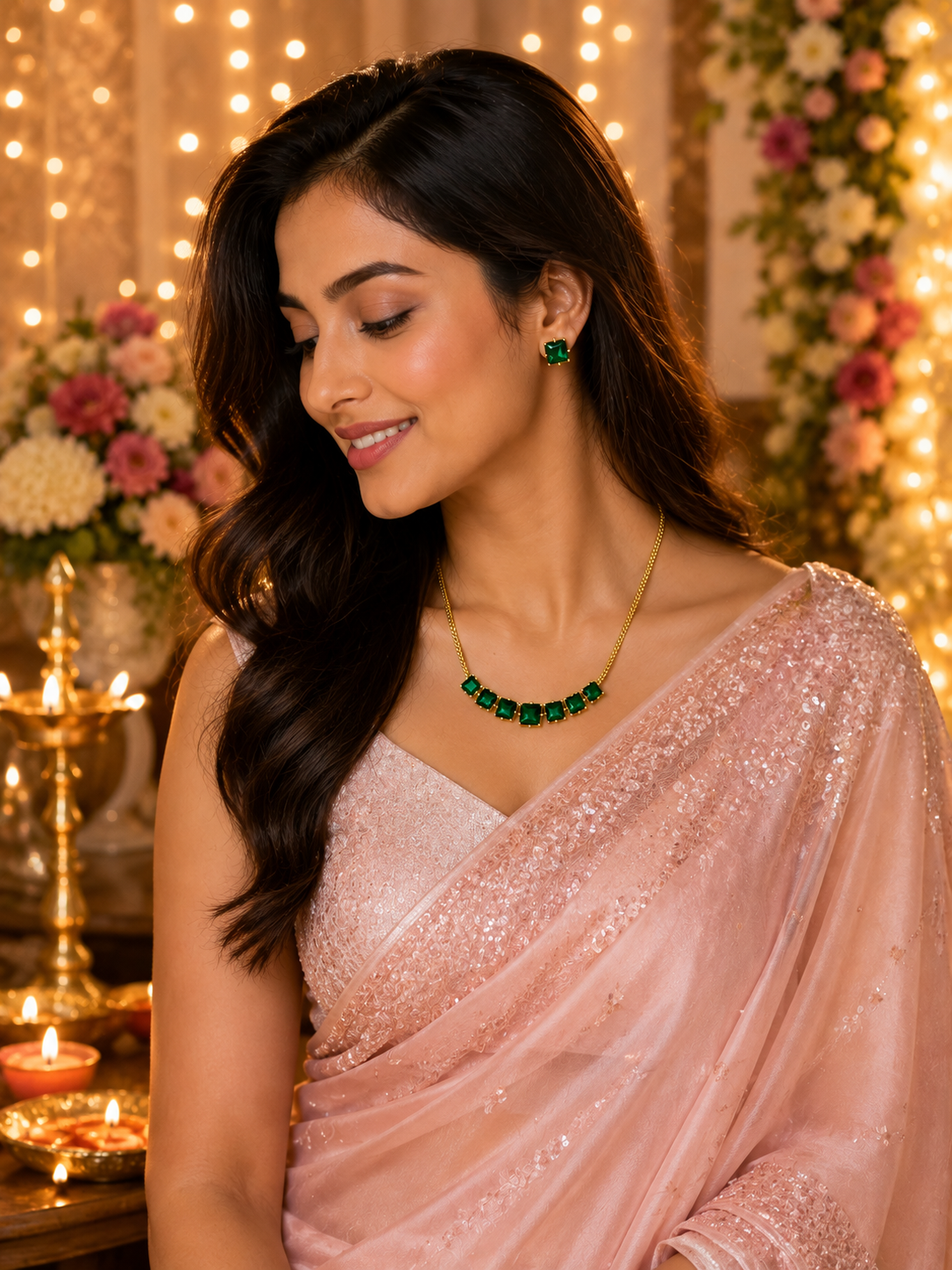 Dua Emerald Neckless Set