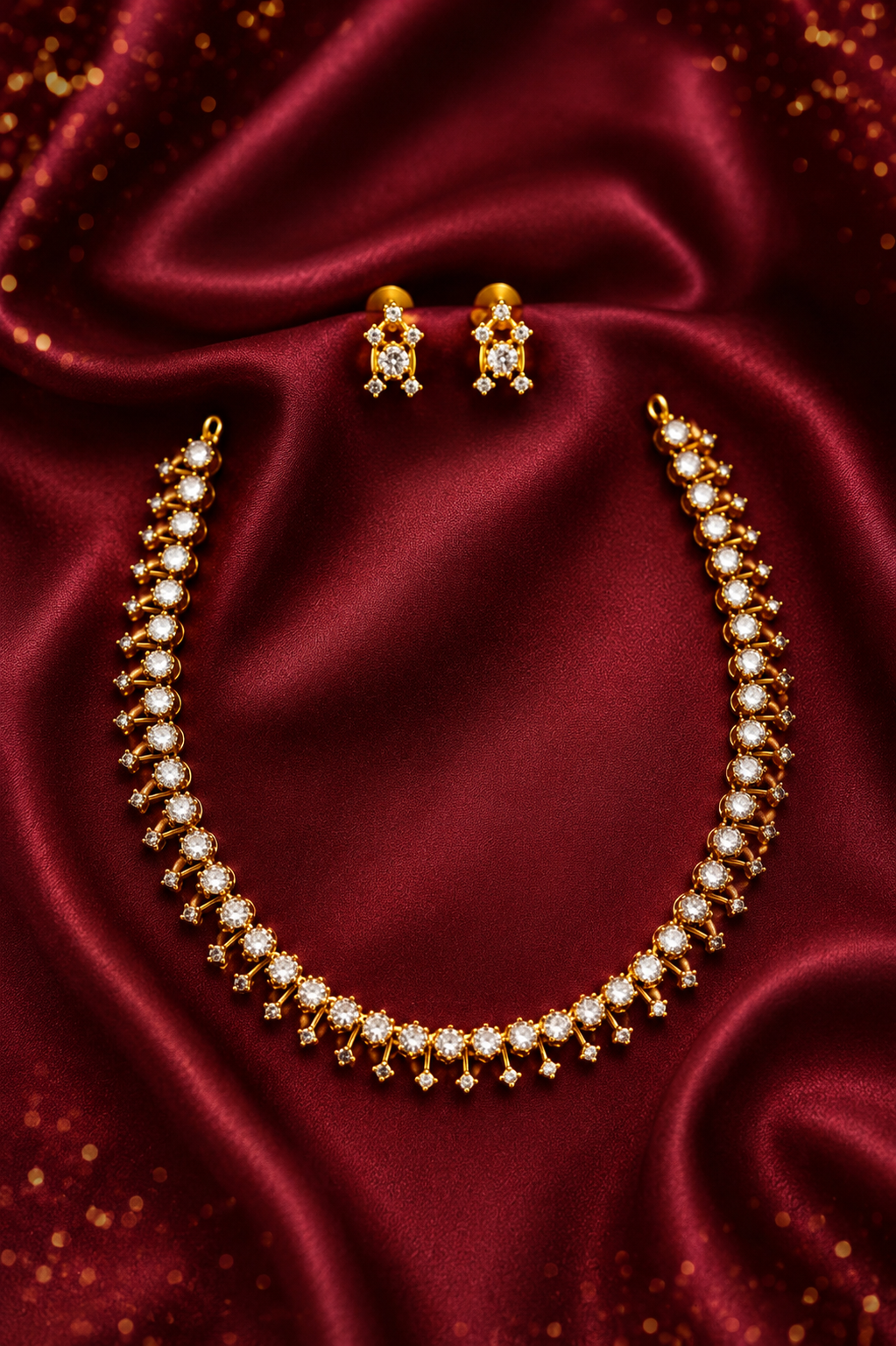 Amelia Solitair Diamond Neckless Set