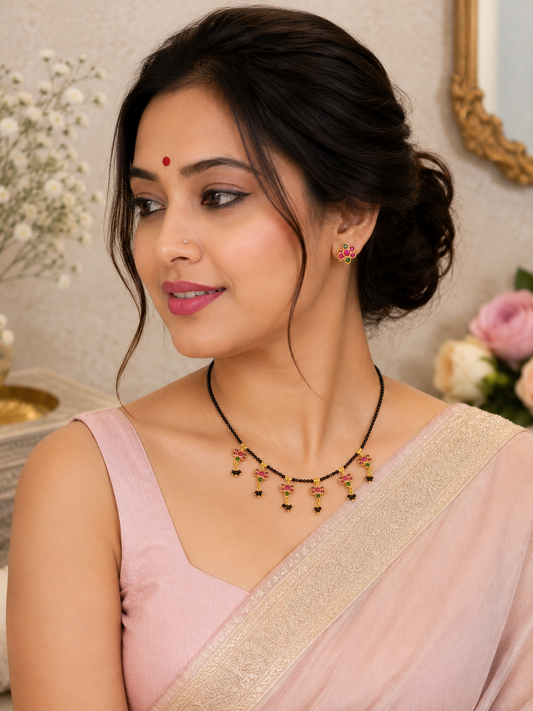 Roohi Black Diamond Neckless