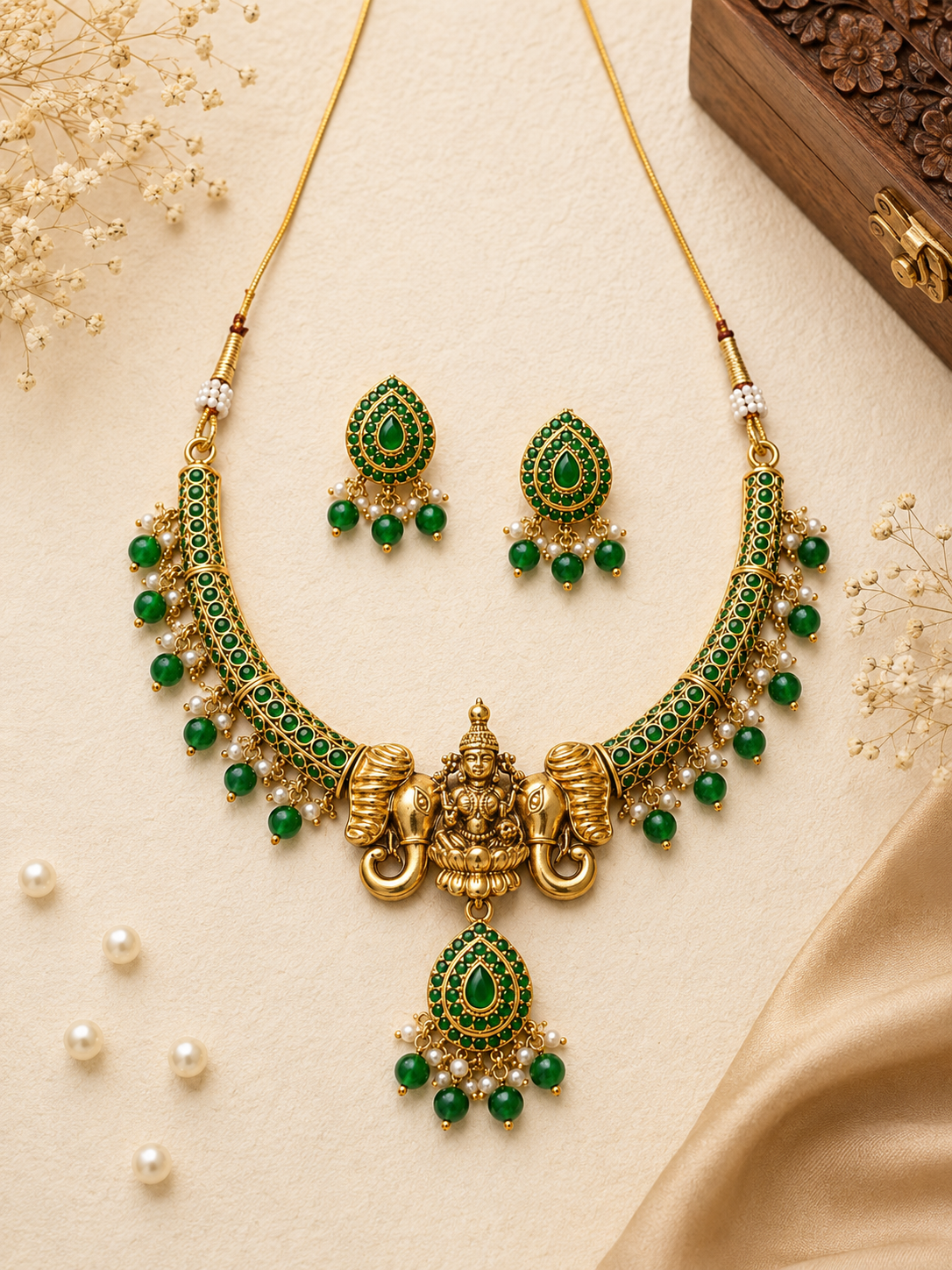 Devi Emerald Hasli Set