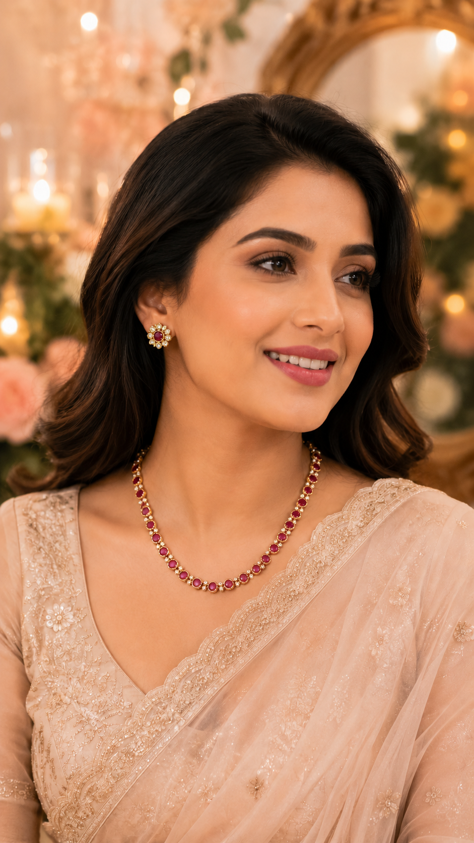 Anugya Ruby Necklace Set