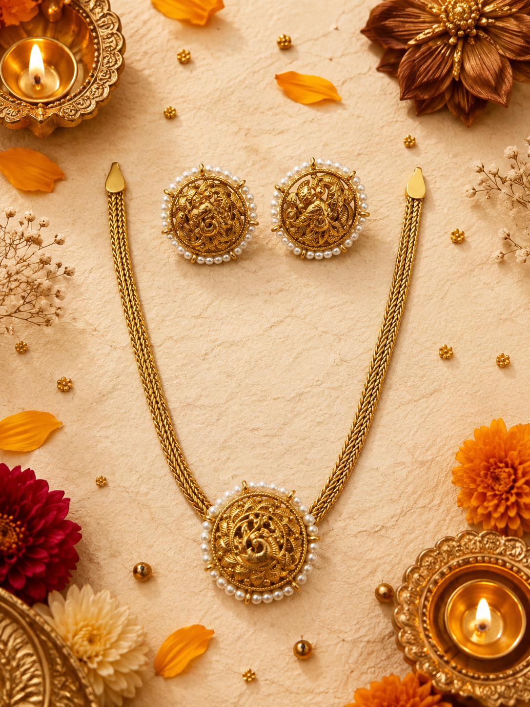 Meenakshi Pearl Choker Set