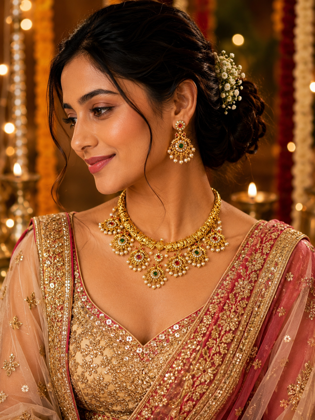Mrunal Hasli Neckless Set