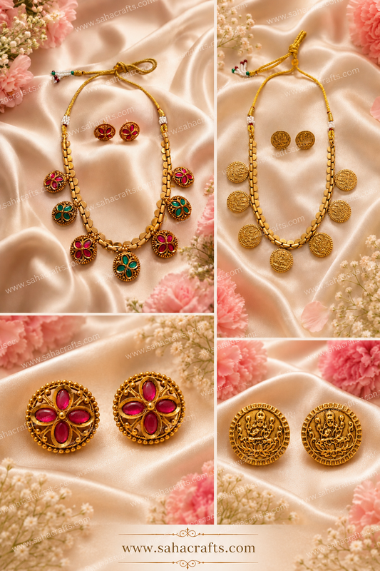 Haripriya 2-in-1 Gold Neckless Set