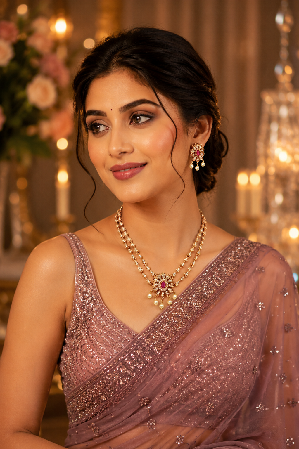 Siddhika Ruby  Necklace Set