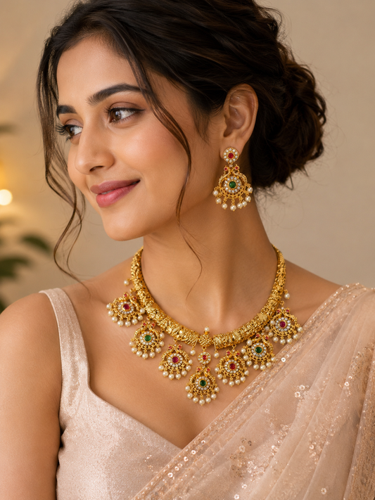 Mrunal Hasli Neckless Set
