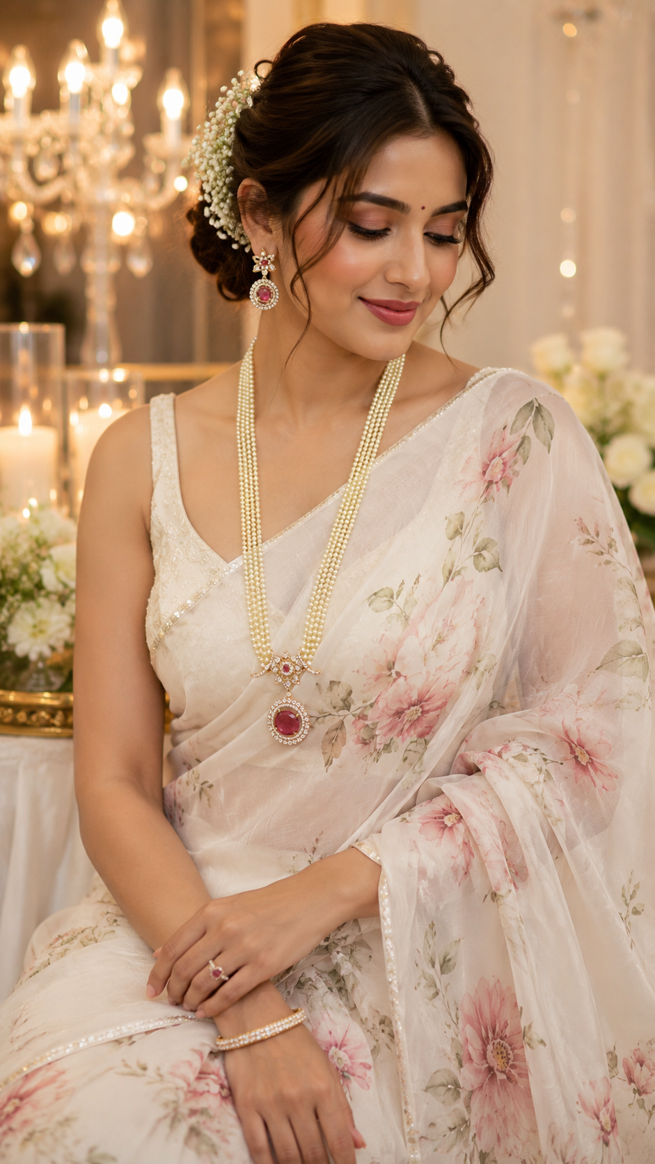 Riddhi Pearl Long Haram Set