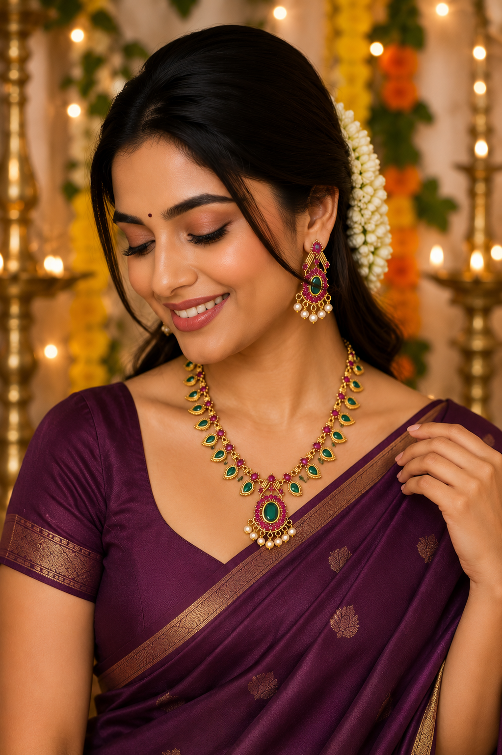 Sakhii Gold Neckless Set