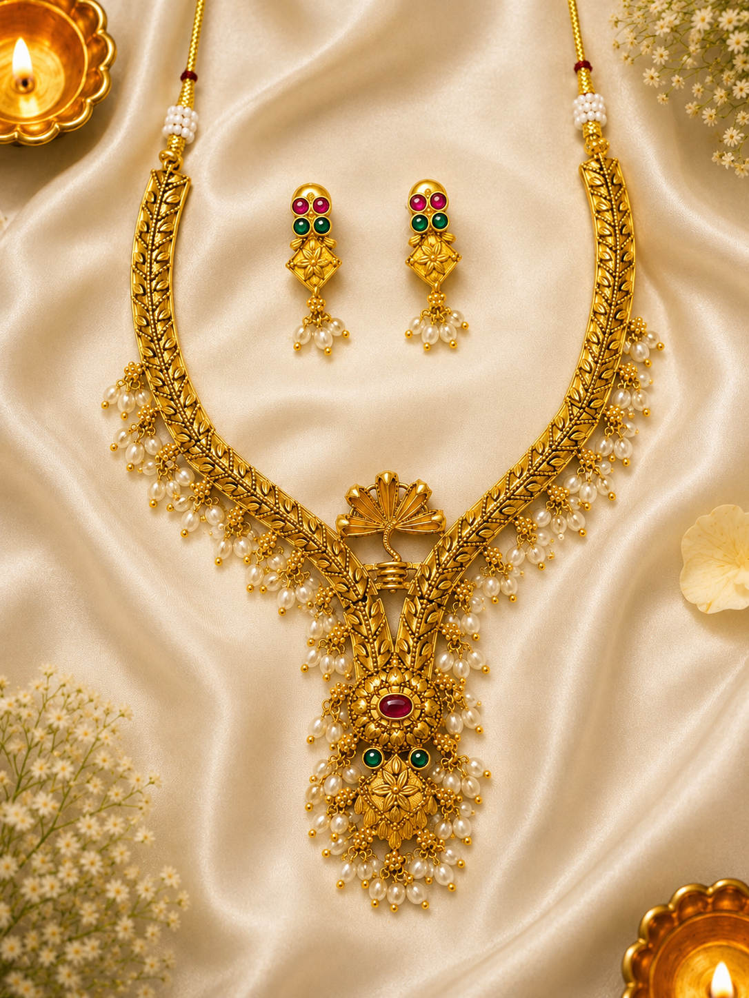 Shesha Gold Neckless Set