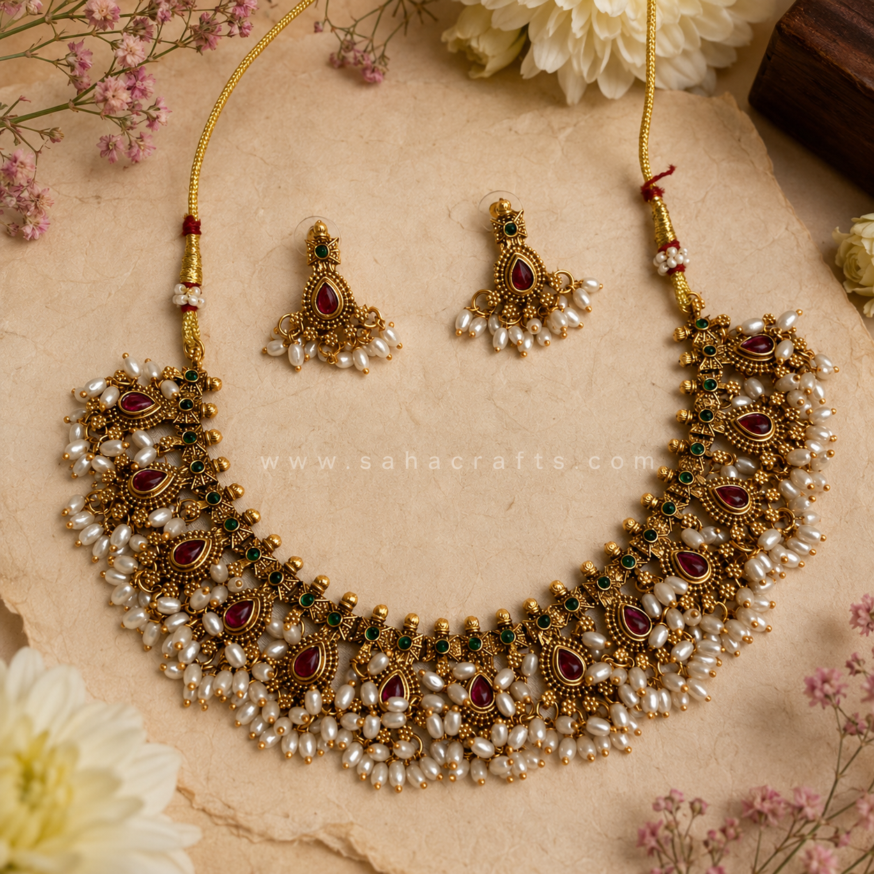 Manohari Gold Neckless Set