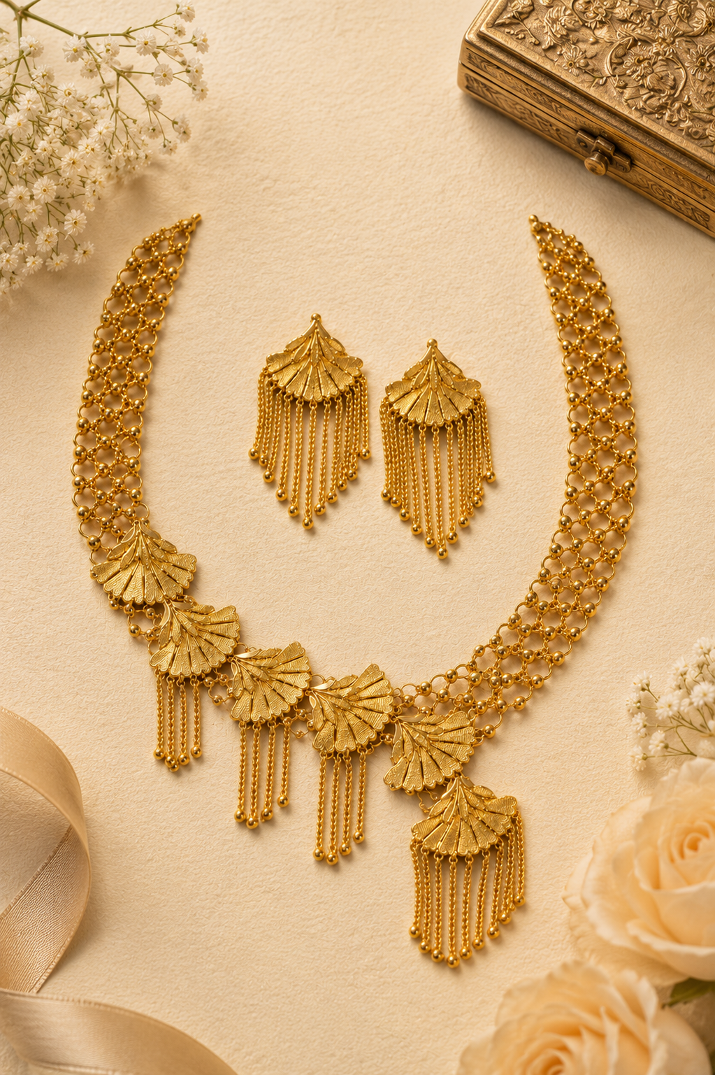 Jhumar Gold Necklace Set