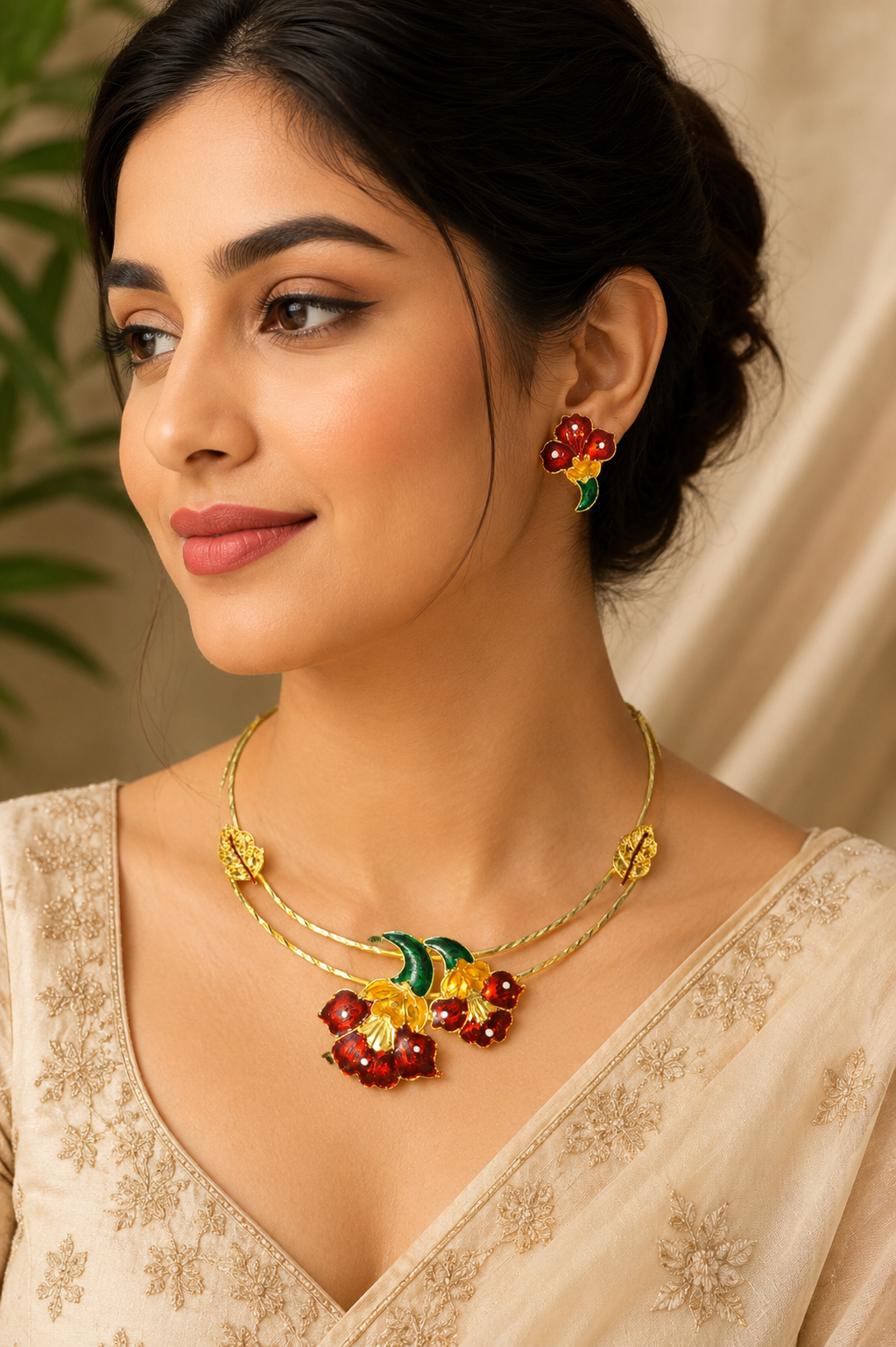 Floret Gold Necklace Set