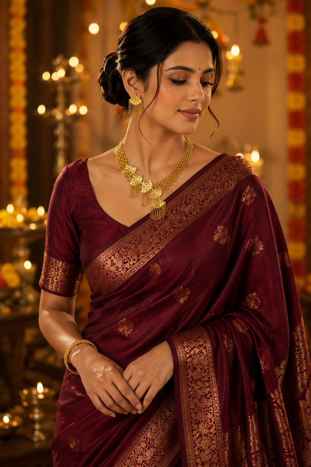 Jhumar Gold Necklace Set