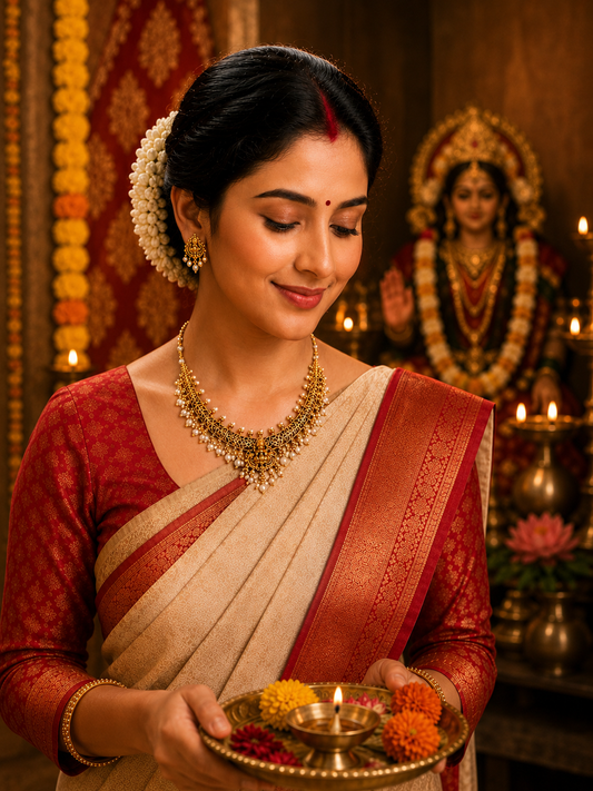 Narayani Lakhsmi Gold Neckless Set