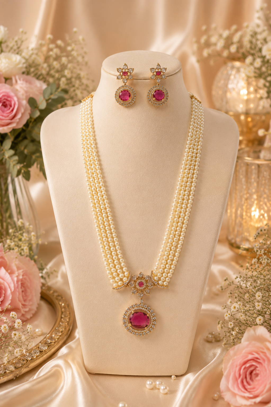 Riddhi Pearl Long Haram Set