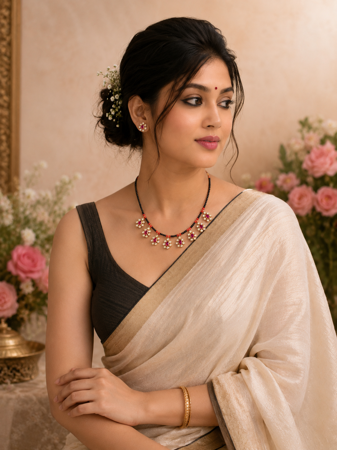 Siya Black Diamond Neckless