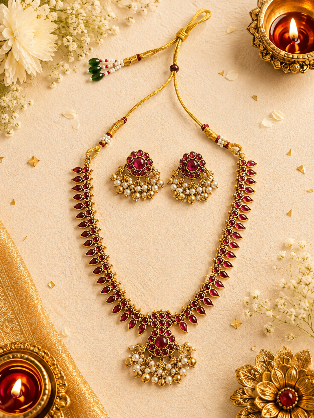 Sudha Ruby Neckless Set