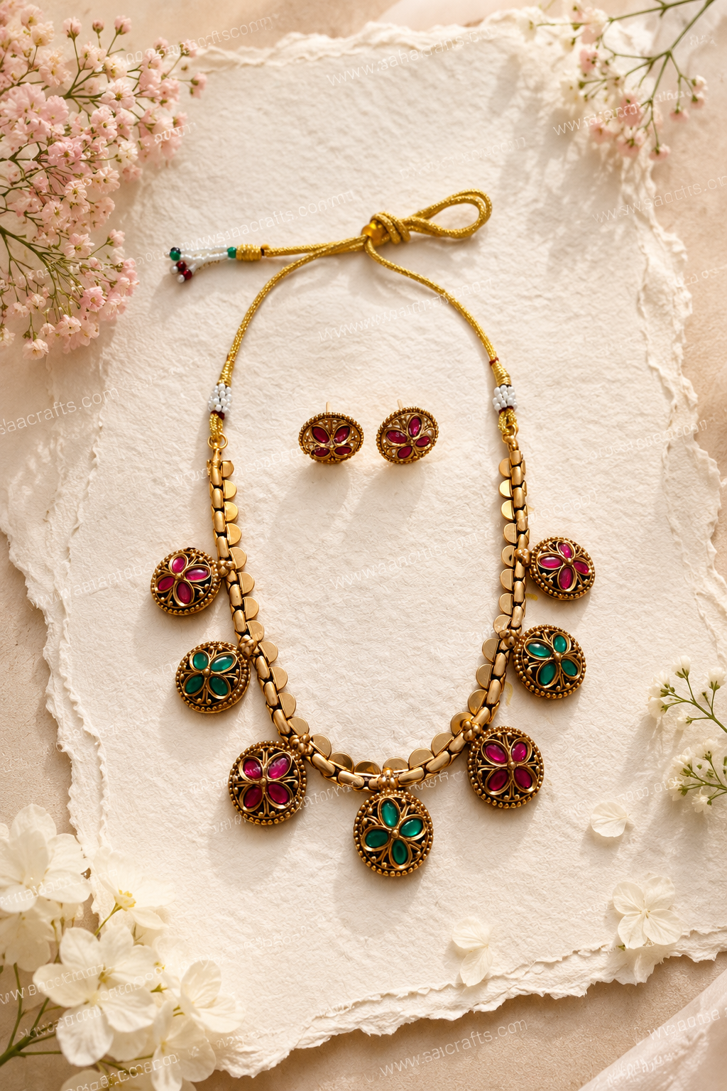 Haripriya 2-in-1 Gold Neckless Set