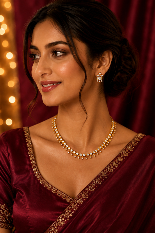 Amelia Solitair Diamond Neckless Set