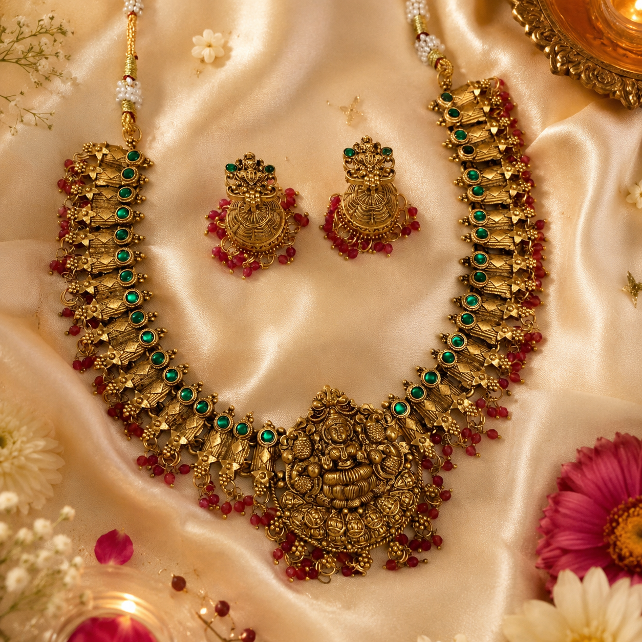 Varahlaxmi Gold Neckless Set
