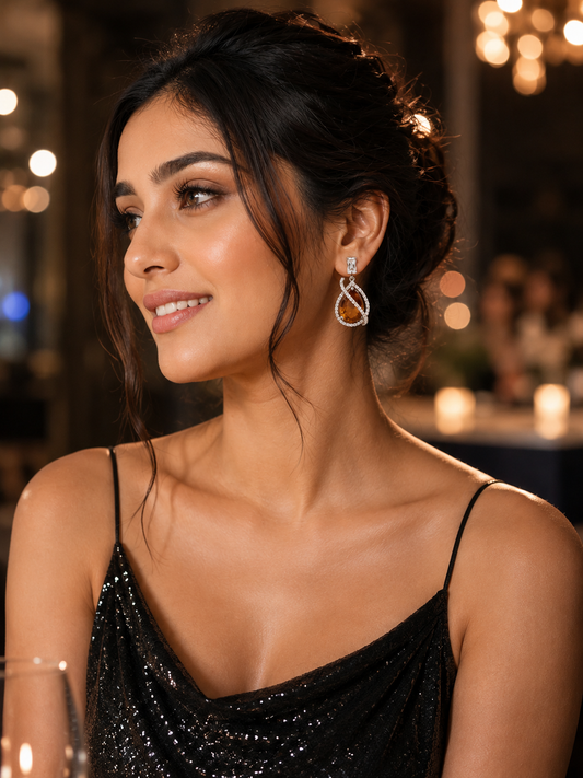Daizy Citrine & Diamond Earrings