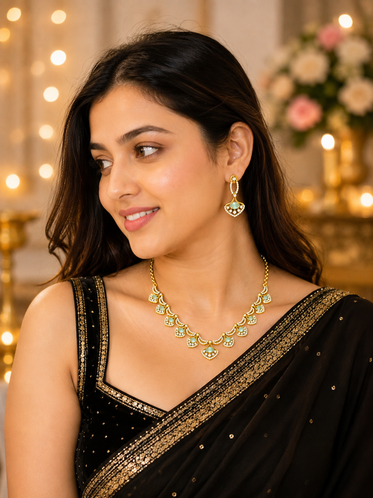 Rajni Aqua Neckless Set