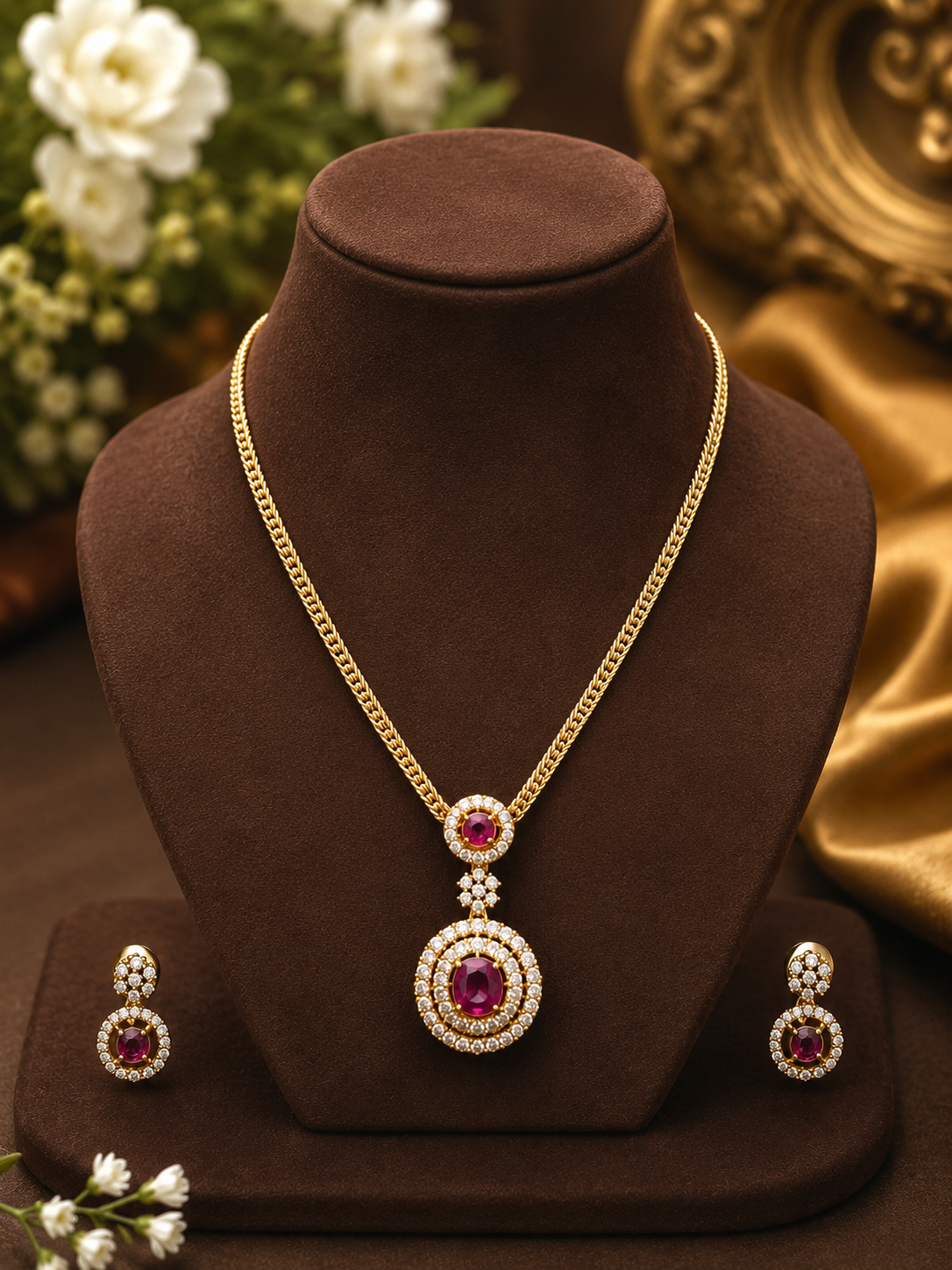 Rheha Ruby Pendant Set
