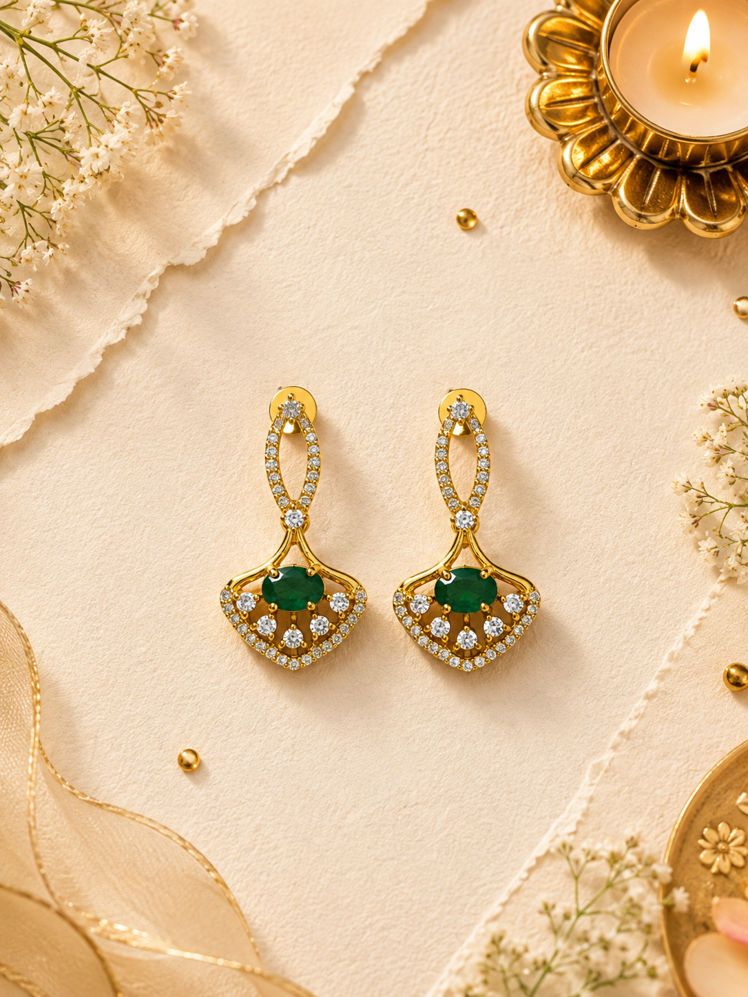 Rajni Emerald Neckless Set