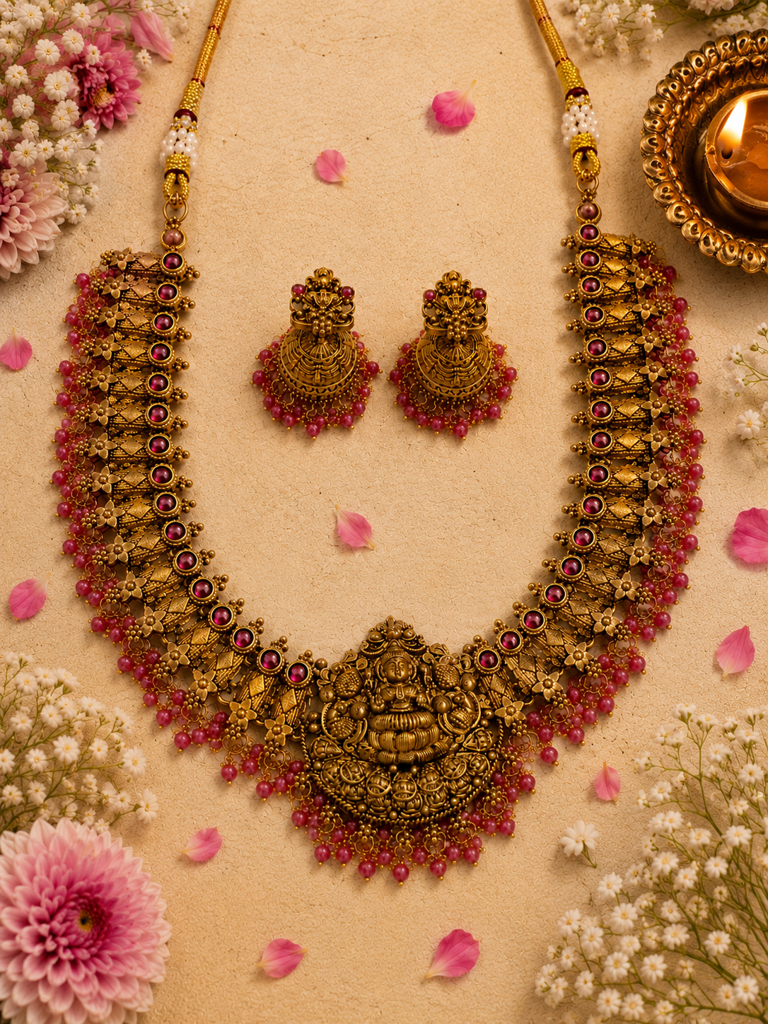 Varahlaxmi Gold Neckless Set