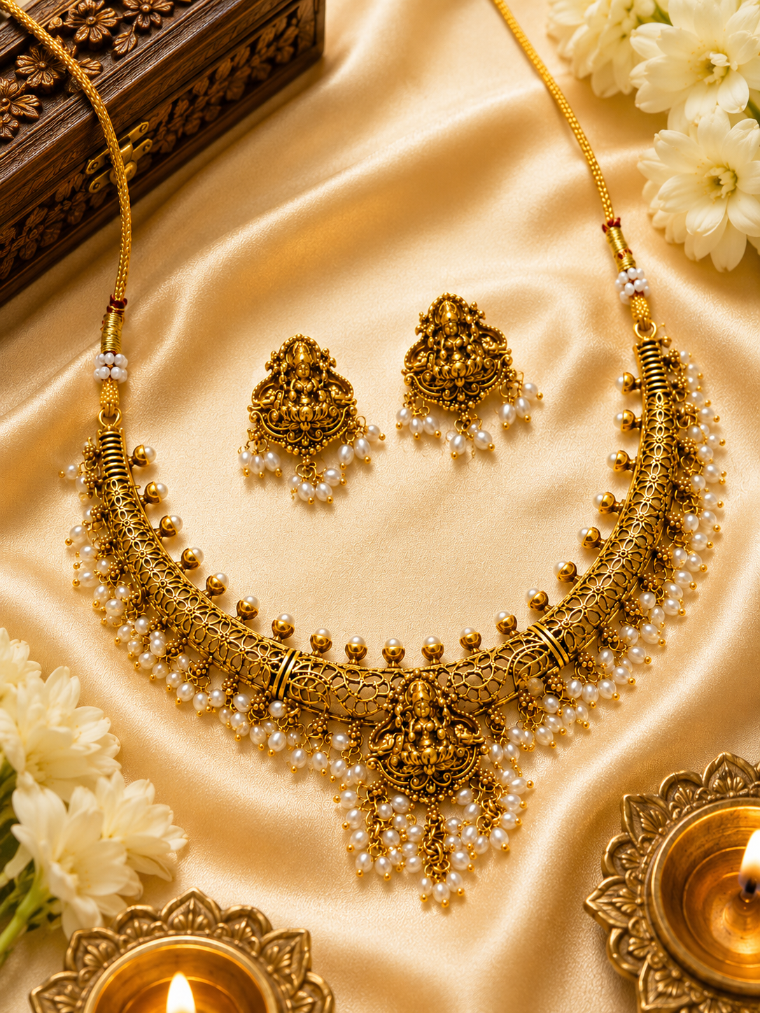 Narayani Lakhsmi Gold Neckless Set