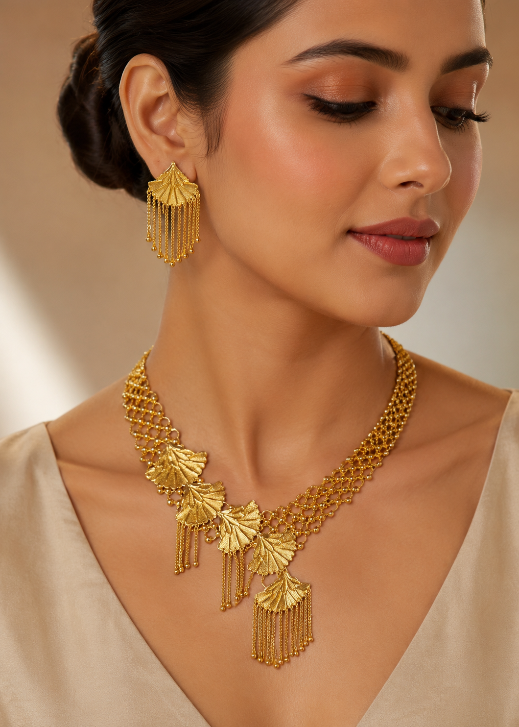 Jhumar Gold Necklace Set